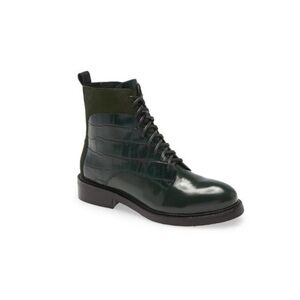 Jeffrey Campbell side zip leather Fischer combat boots